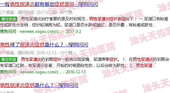 汕头男性尿道炎症状表现及用药