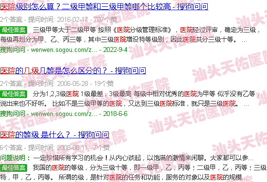 汕头天佑医院几级