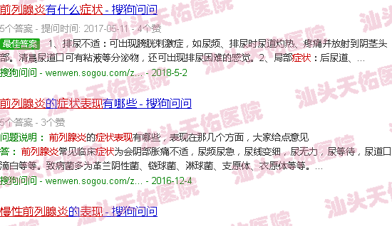 汕头慢性前列腺炎症状表现