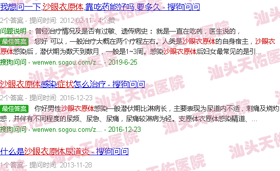 汕头沙眼衣原体尿道炎症状