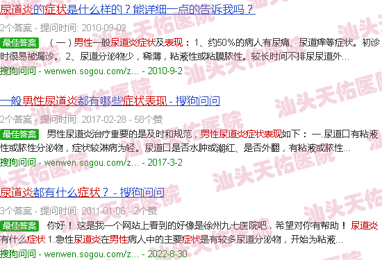 汕头男性尿道炎症状表现图片